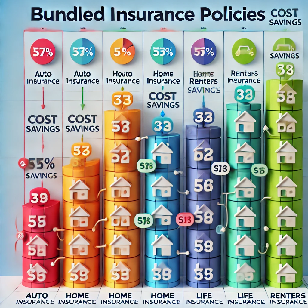 A comparison of bundled insurance policies showing cost savings across different coverage types