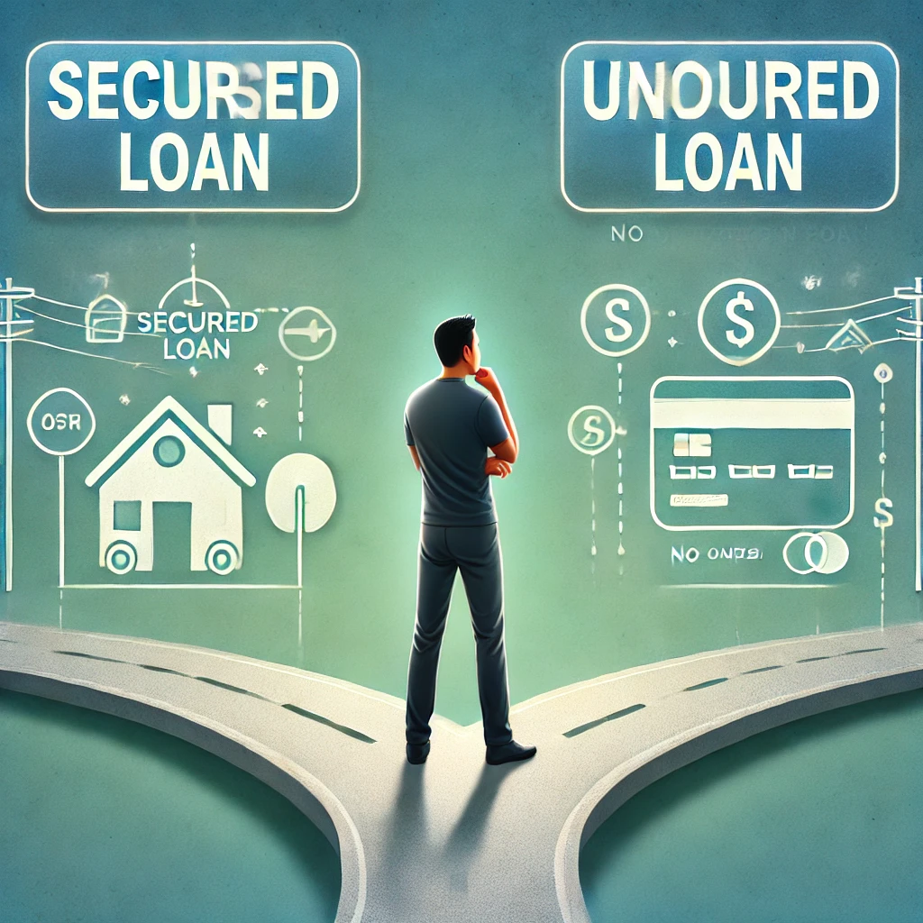 Choosing between secured and unsecured loan options.