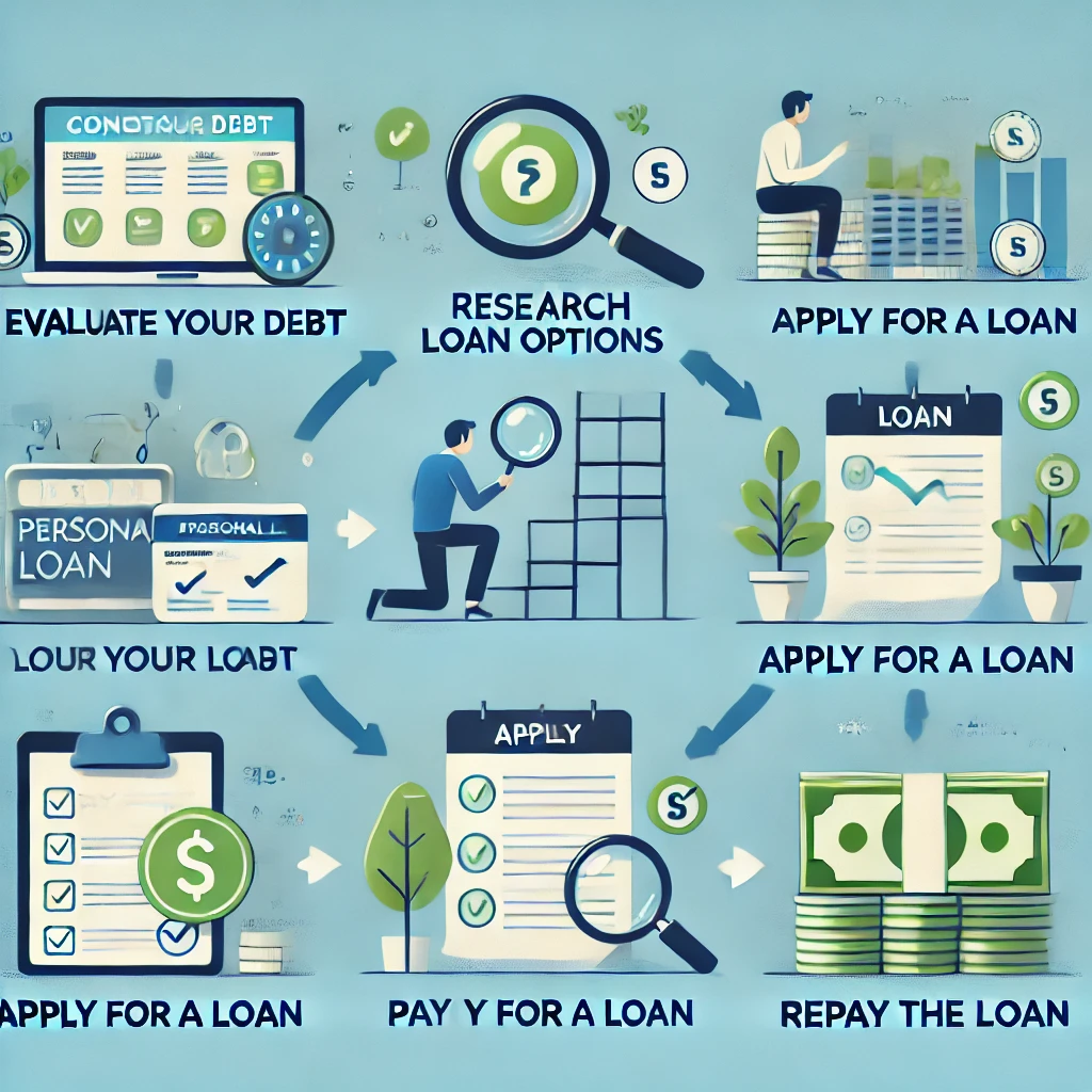 Steps to consolidate debt with a personal loan to simplify finances and save on interest.