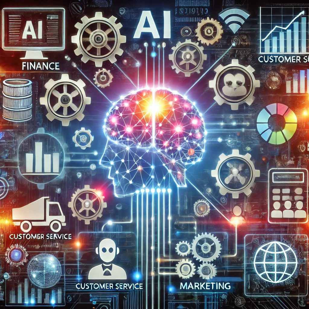 A visual representation of AI automating business tasks and processes