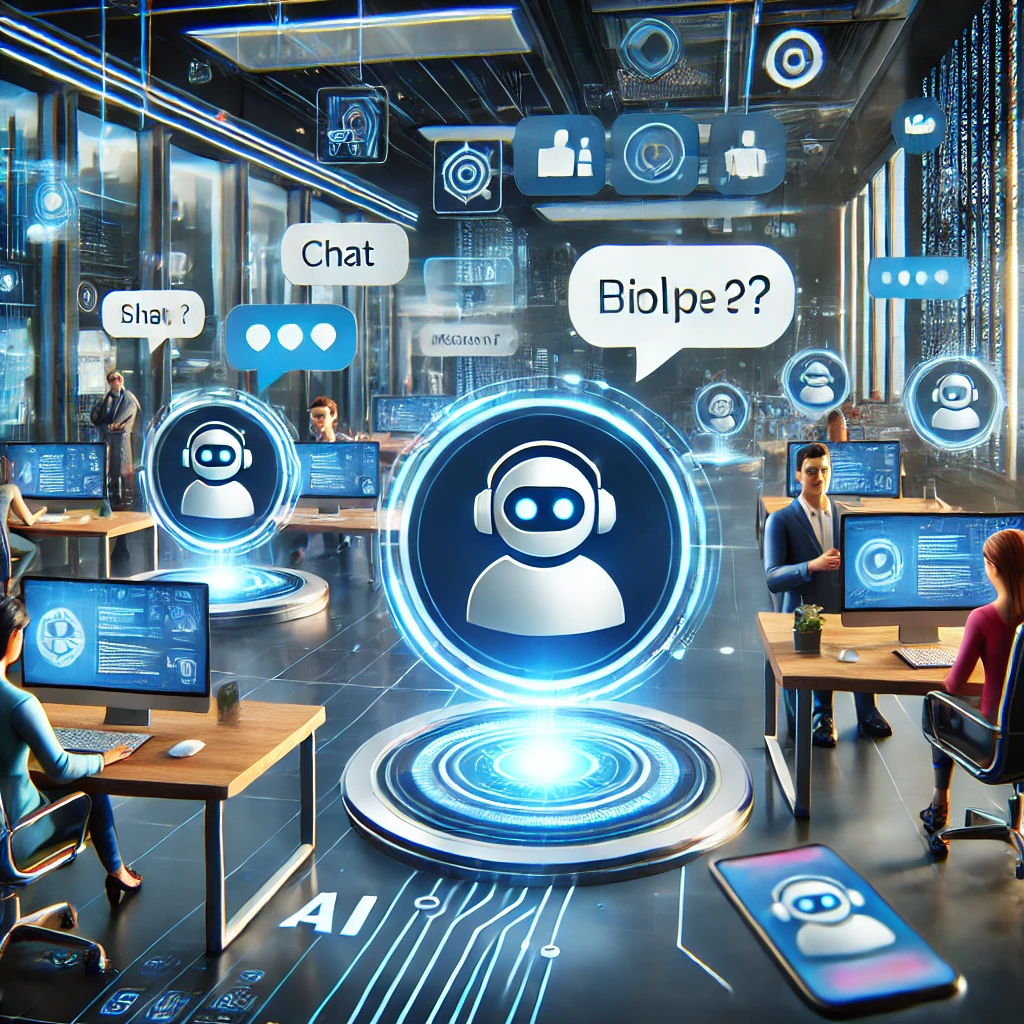 AI chatbots assisting customers in a seamless digital environment